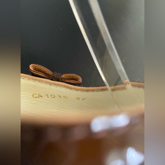 Louis Vuitton espadrille wedges heels white leather buckle strap platform clogs - Picture 4 of 7